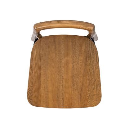 Modern Minimalist Low Back Counter Stool ash wood construction in dark brown walnut finish by HouseOfZazla on Tampa Home & Garden Store