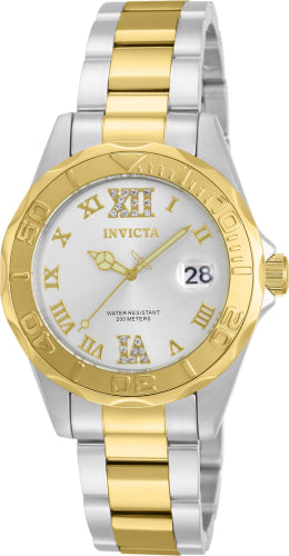 Invicta Women's Pro Diver watch, two-tone gold and silver bracelet, white dial on Tampa Home & Garden Store