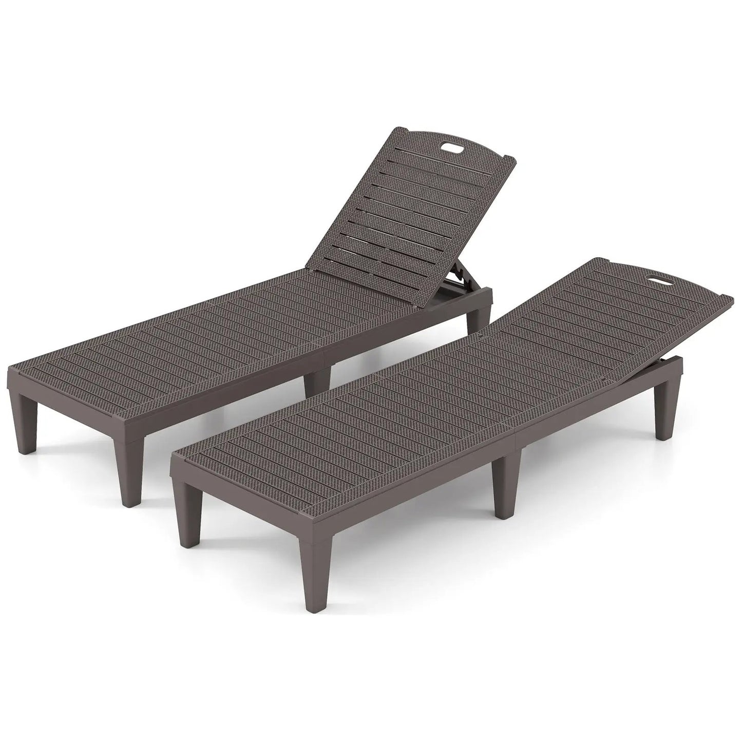 Outdoor PP Chaise Lounge Chairs Set of 2