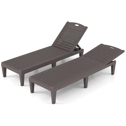 Outdoor PP Chaise Lounge Chairs Set of 2