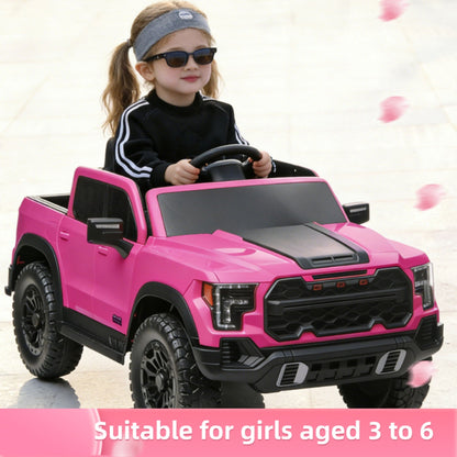 12V pink kids ride-on car by HouseOfZazla with grille and large wheels on Tampa Home & Garden Store