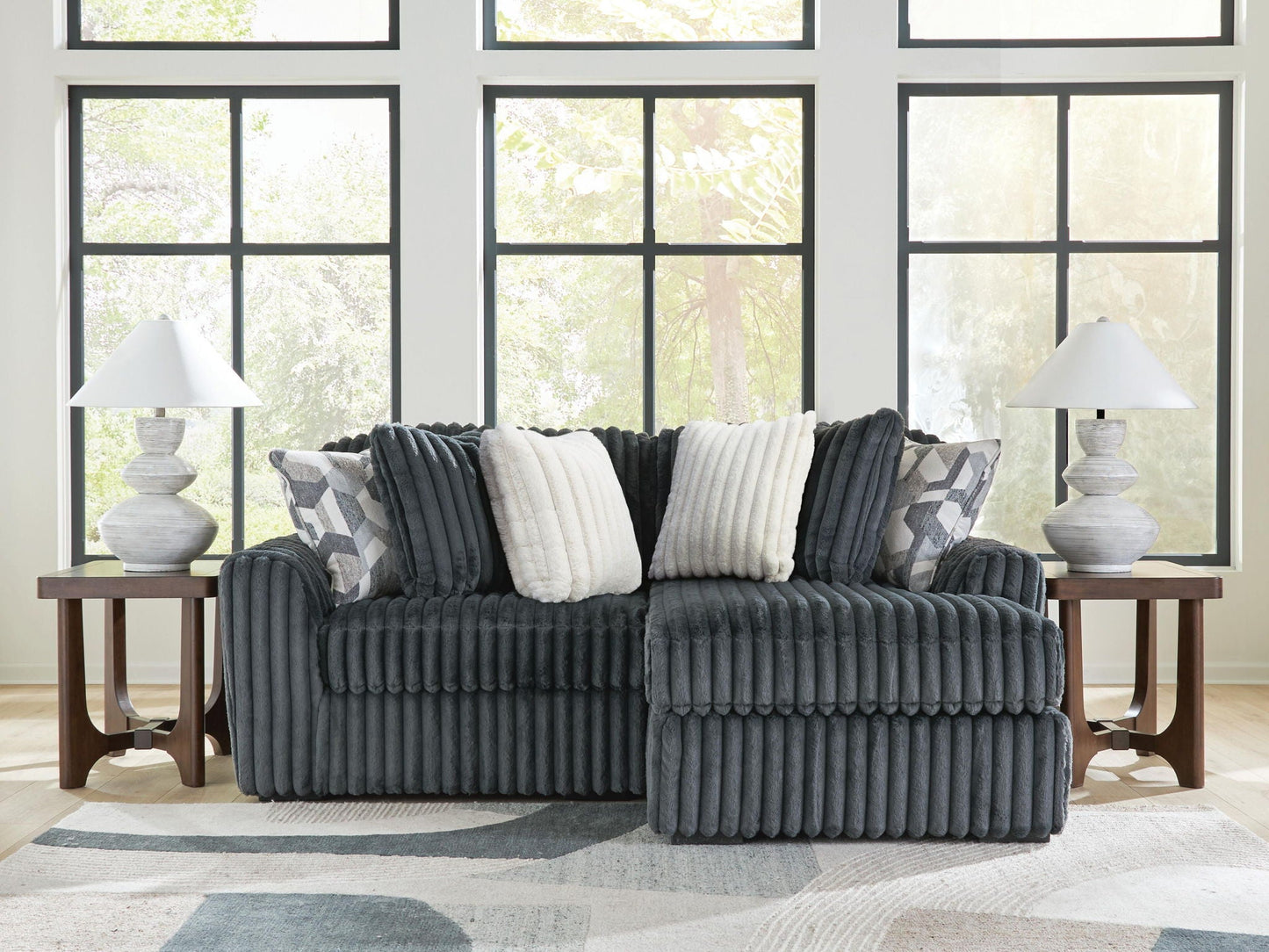 Midnight Madness Sectional and Jumbo Corduroy