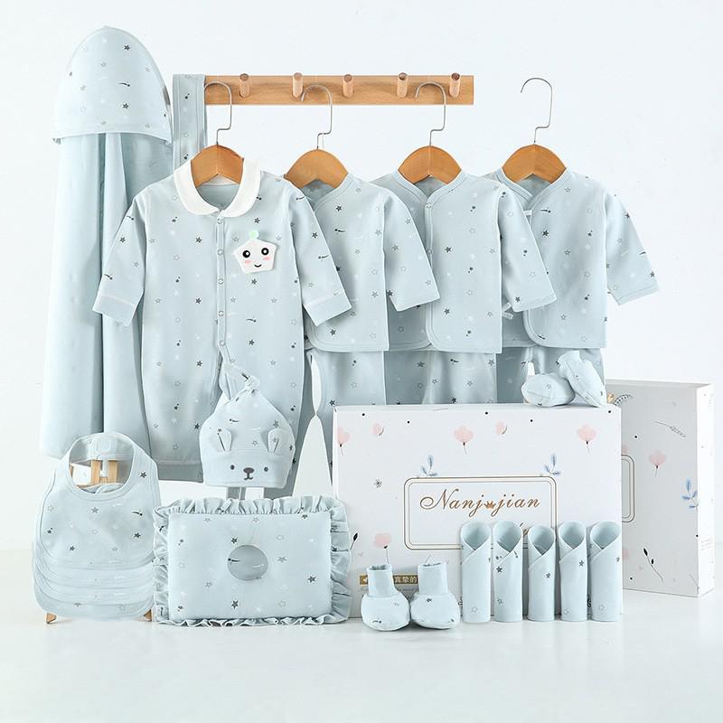 Newborn baby clothes gift set in pale blue with star print includes onesie by Sell My Stuff on Tampa Home & Garden Store