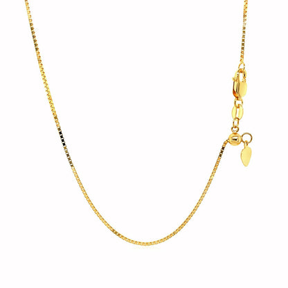 14k yellow gold adjustable box chain necklace 0.85mm with lobster clasp and charm by Bids.com on Tampa Home & Garden Store
