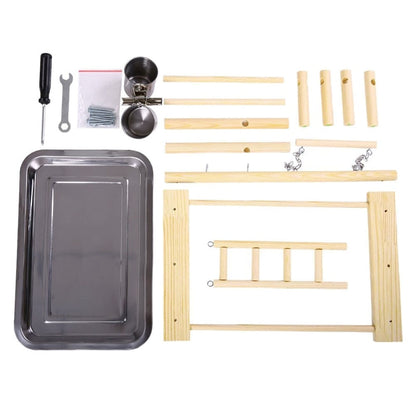 Wooden small cockatiel floor stand with metal tray and hardware by Sell My Stuff on Tampa Home & Garden Store