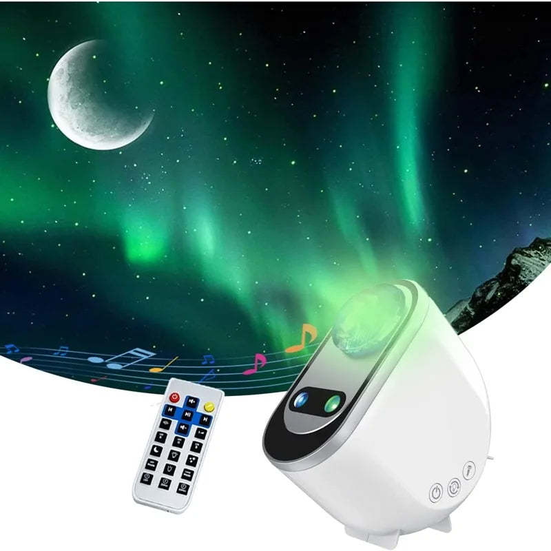 Perfecsy Aurora Borealis projector set with white body and remote on Tampa Home & Garden Store