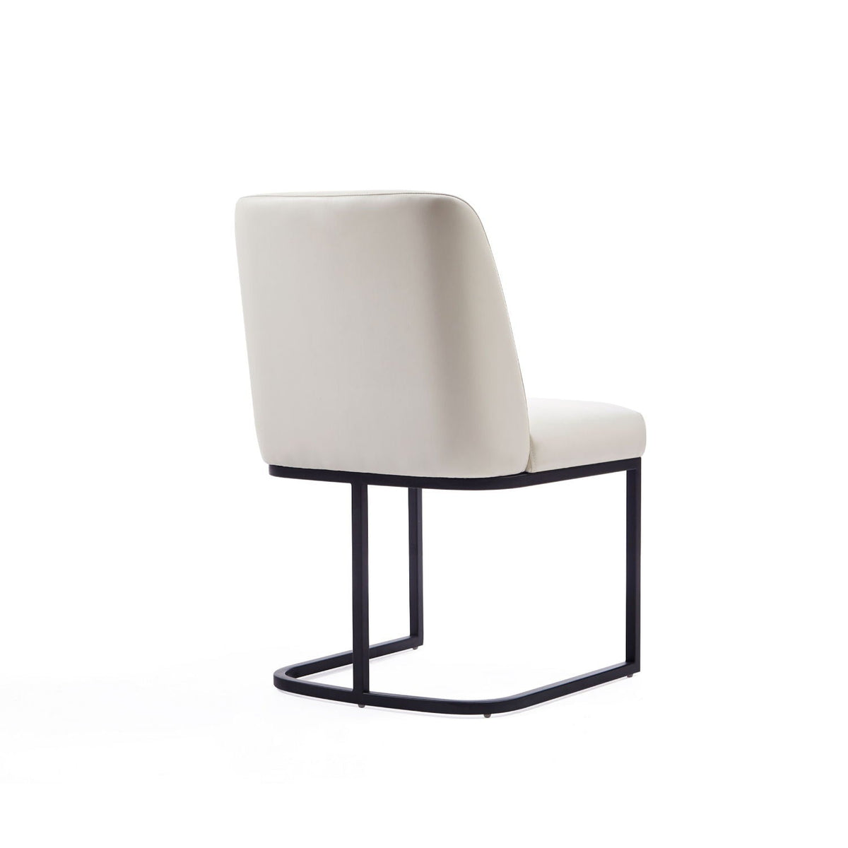 Serena dining chair cream upholstery with geometric black metal cantilever base on Tampa Home & Garden Store