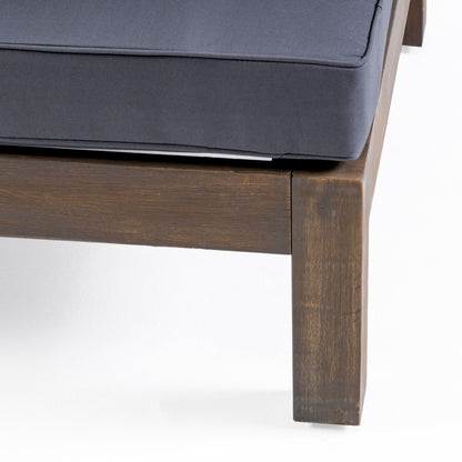 Outdoor Acacia Wood Patio Chair With Fabric Cushion, dark gray fabric upholstery, HouseOfZazla on Tampa Home & Garden Store
