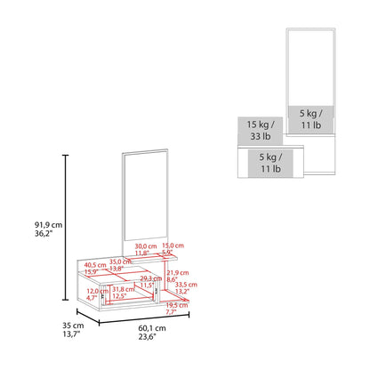 Lowell Floating Hallway Cabinet with Mirror