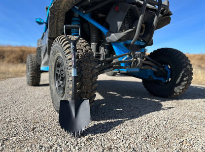 Pala corta Krazy Beaver para ATV/UTV (cabeza negra texturizada/mango negro) 