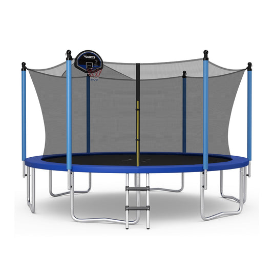 Outdoor Recreational Trampoline with Ladder and Enclosure Net-12 ft - Tampa Home & Garden Store
