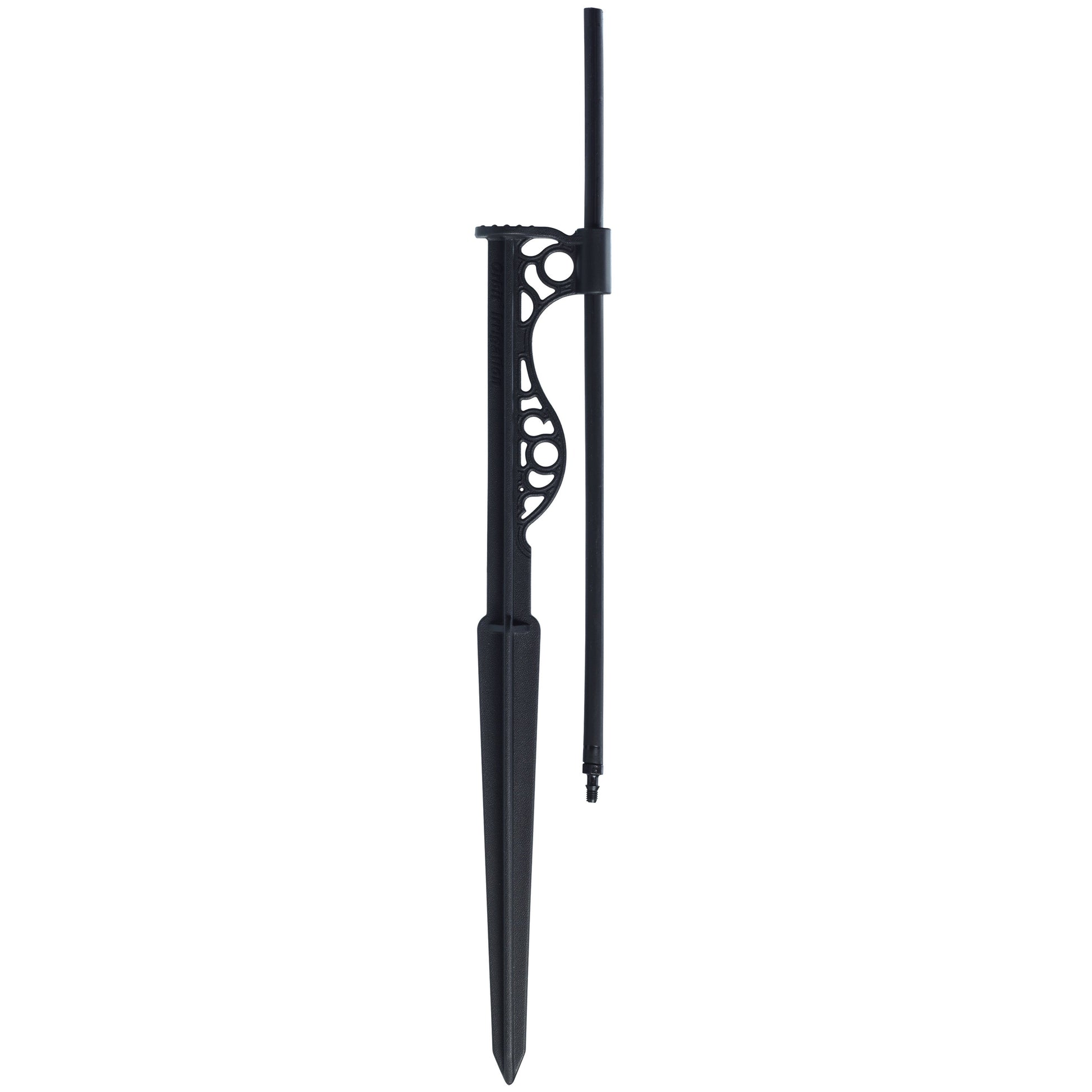 Orbit Irrigation drip stake with 1/4 in barb and 12 in extension riser, black plastic stake on Tampa Home & Garden Store