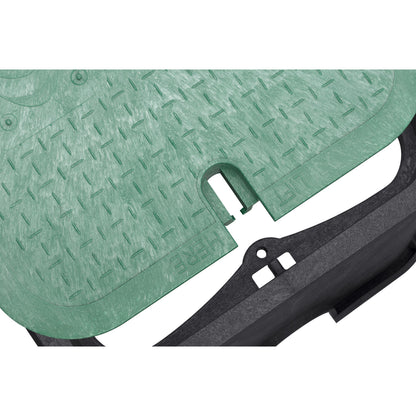 Rectangular green sprinkler valve box cover with diamond-plate texture Orbit Irrigation 53212 on Tampa Home & Garden Store