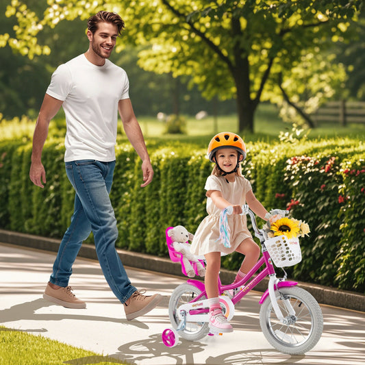 Kids Bike 12 Inch with Training Wheels and 2 Brake System for 3 - Tampa Home & Garden Store