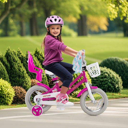 Kids Bike 12 Inch with Training Wheels and 2 Brake System for 3 - Tampa Home & Garden Store