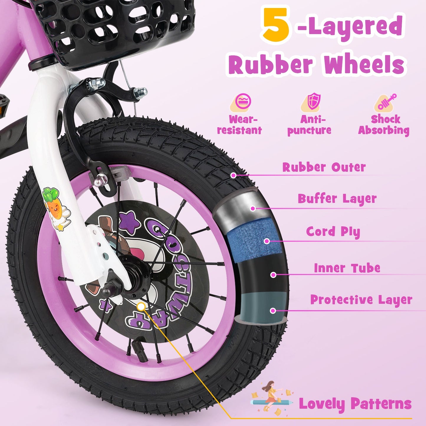 12 Inch Kids Bike for 3-4 Years Old Sport Bicycle with Adjustable Handlebar and Saddle-12 inches