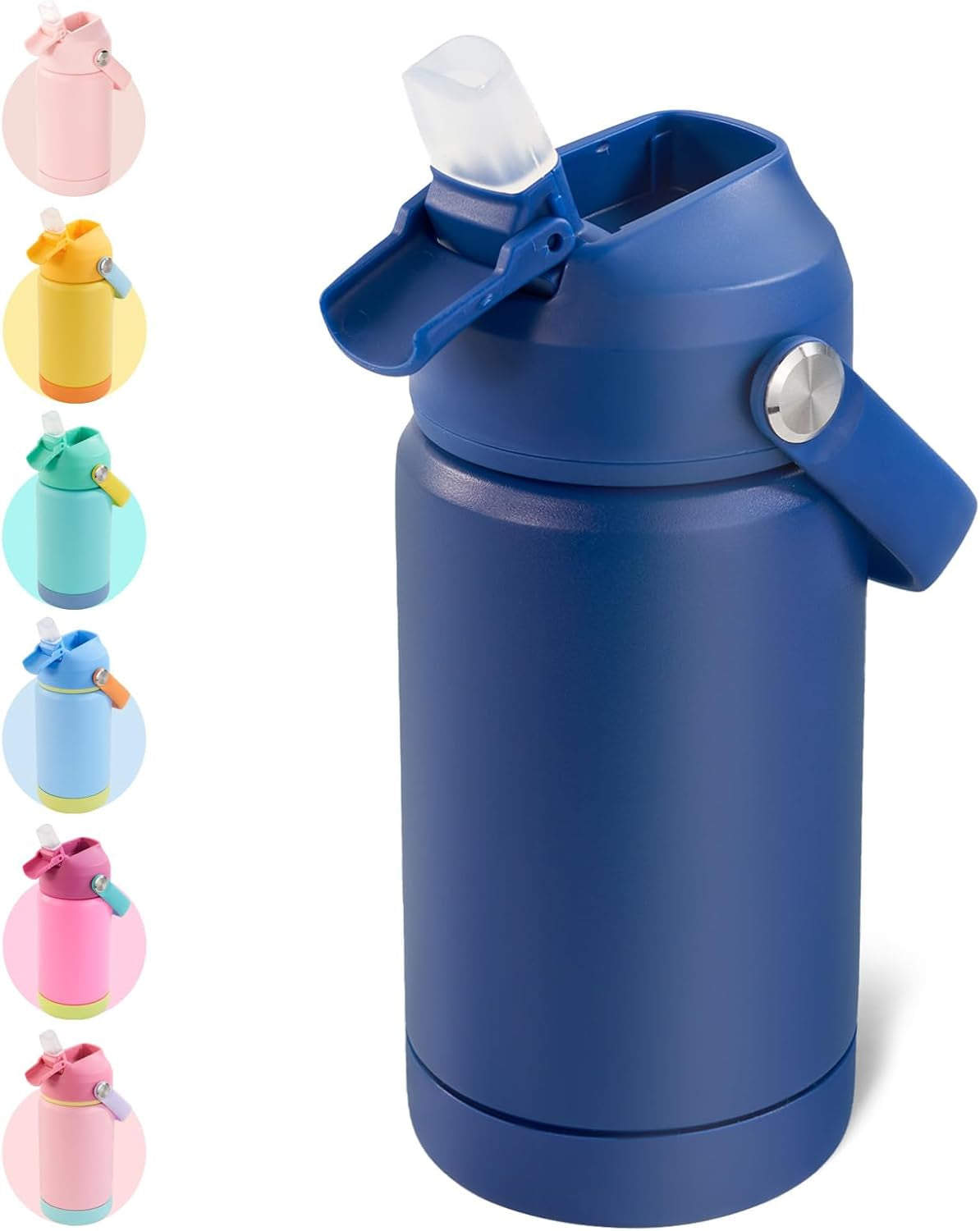 12Oz Kids Water Bottle, Stainless Steel Insulated Water Bottle for Kids, Toddler Cup with Straws Leak-Proof, Kids Water Bottles for School Boys Girls, BPA Free, Blue - Tampa Home & Garden Store