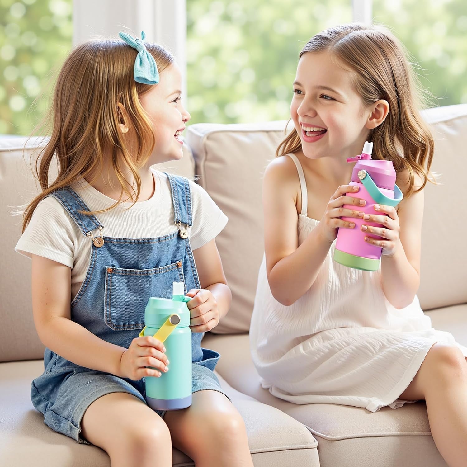 12Oz Kids Water Bottle, Stainless Steel Insulated Water Bottle for Kids, Toddler Cup with Straws Leak-Proof, Kids Water Bottles for School Boys Girls, BPA Free, Blue - Tampa Home & Garden Store