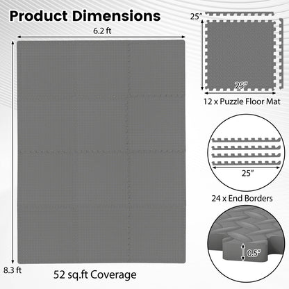 Twelve Tiles Half Inch Puzzle and Floor Mats