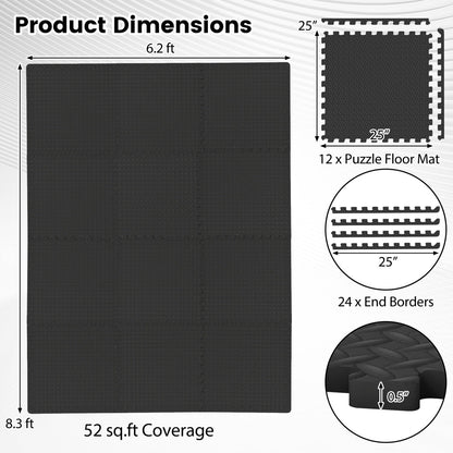 Twelve Tiles Half Inch Puzzle and Floor Mats