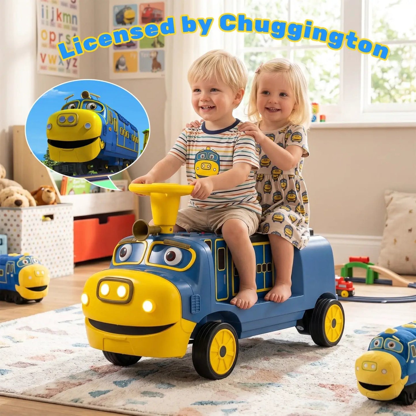 12V Kids Ride on Train with Adjustable Seat