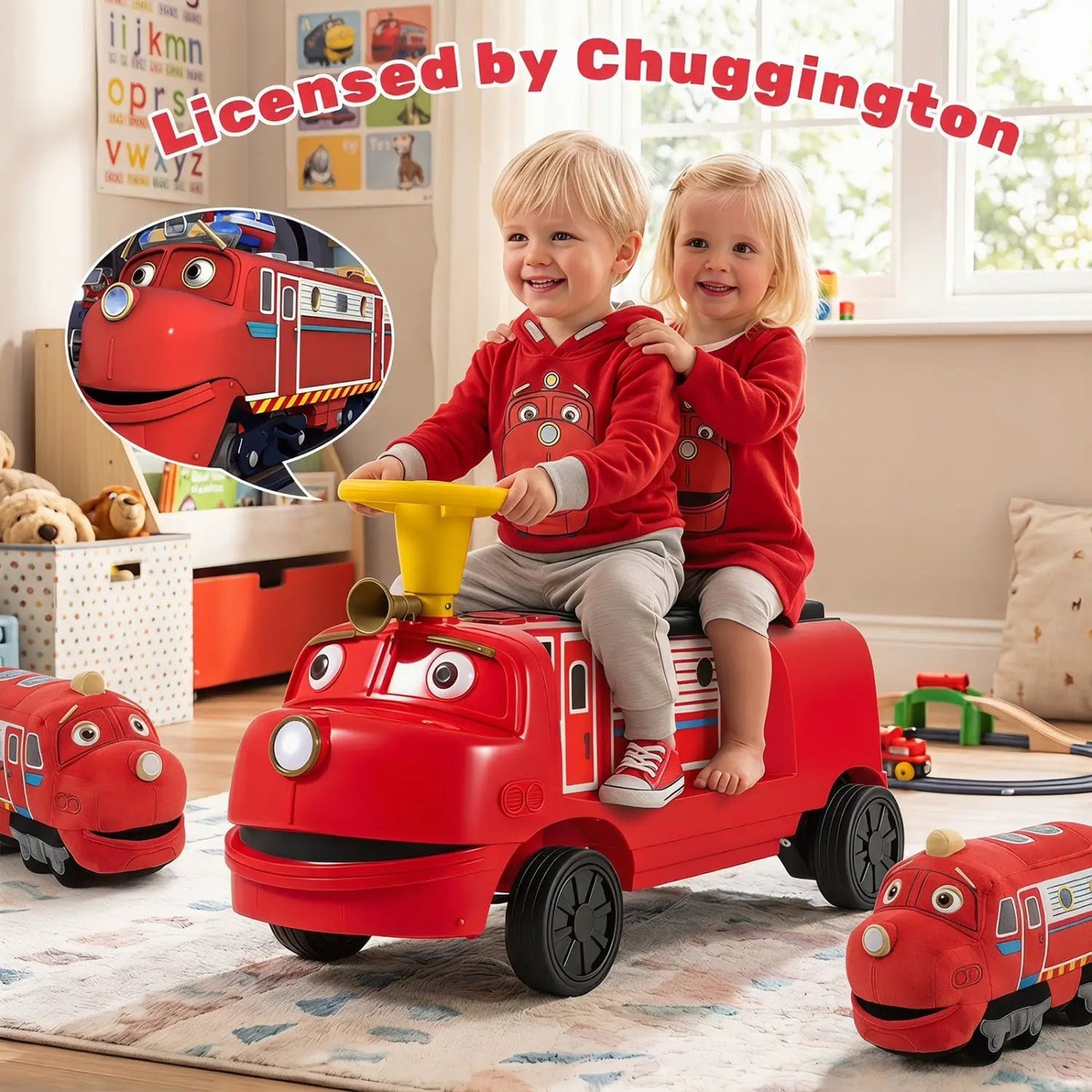 12V Kids Ride on Train with Adjustable Seat