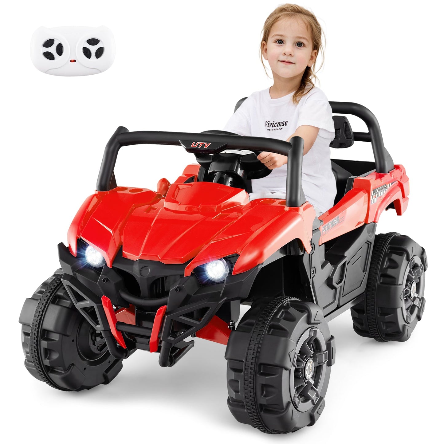 12V Battery Powered Electric Vehicle with Remote Control and 3 Speeds-Blue