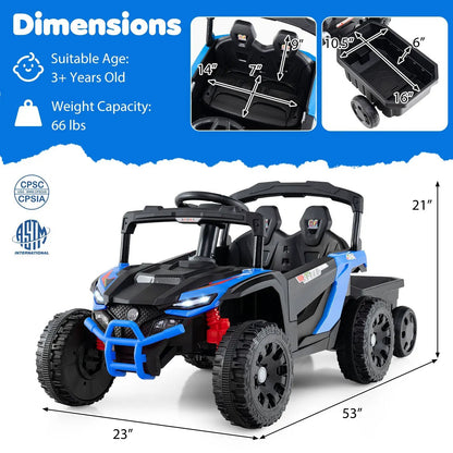 12V Battery Powered Ride On Tractor with Parent Remote Control