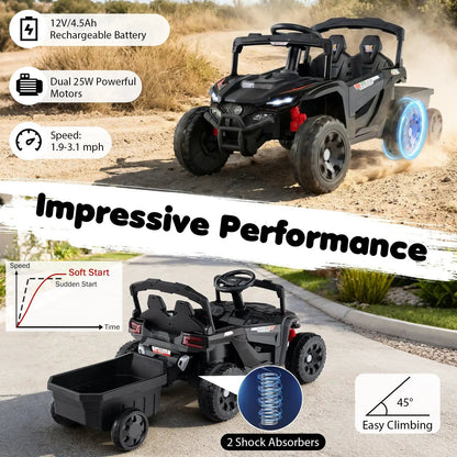 12V Battery Powered Ride On Tractor with Parent Remote Control