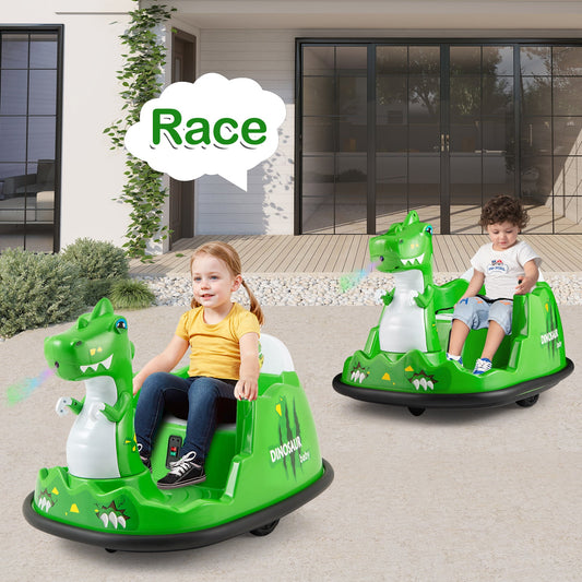 12V Bumper Car with Spray Function and Remote Control for Toddlers Aged 2-5-Green - Tampa Home & Garden Store