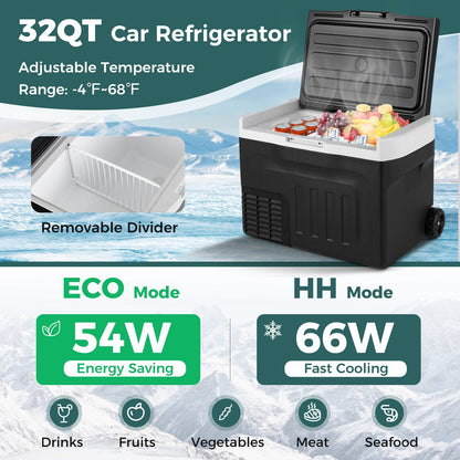 Refrigerador de coche 12 V 32 QT con panel táctil y divisor extraíble-M