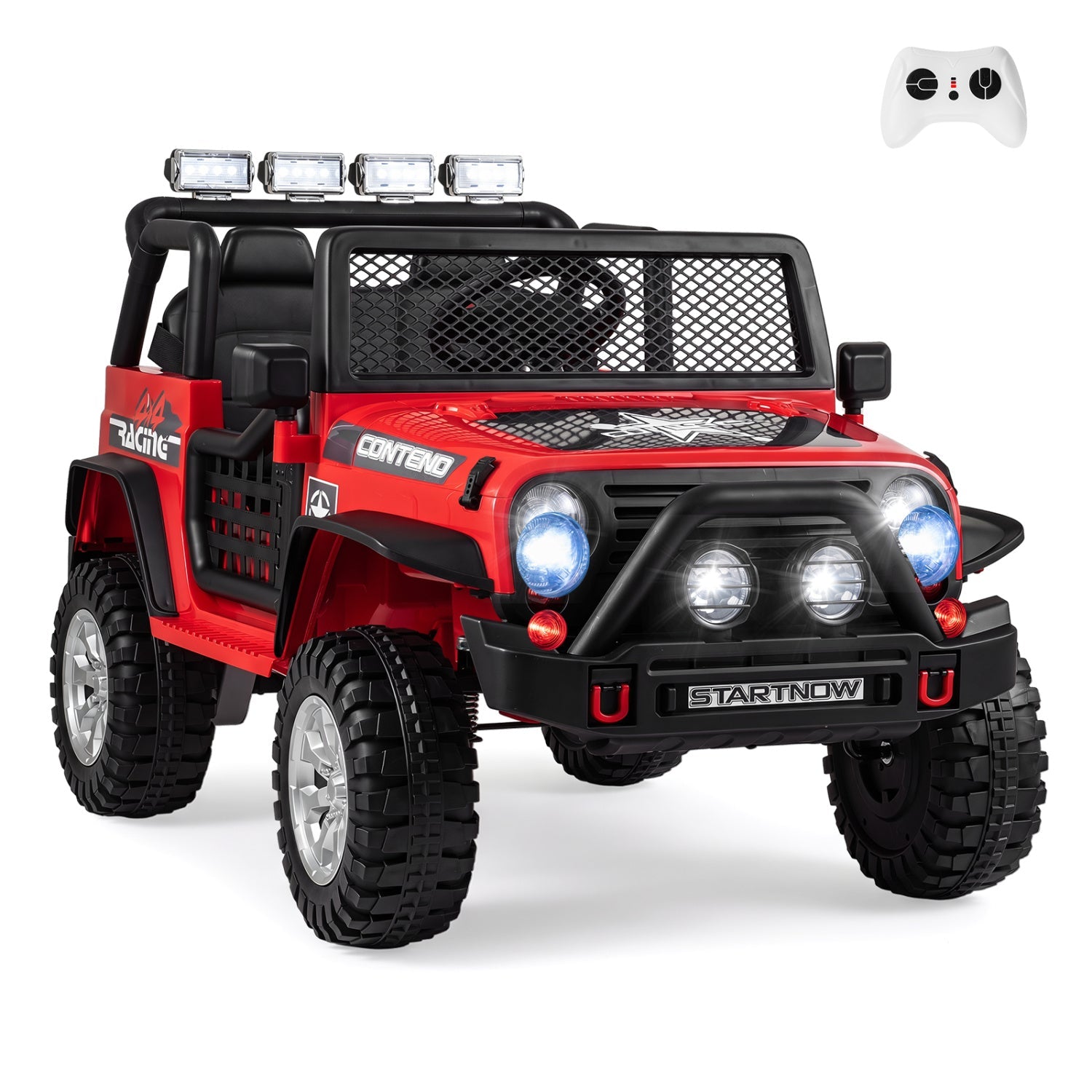 12V Electric Kids Ride-On Car 2-Seater by DirectDeals, red off-road SUV with remote control on Tampa Home & Garden Store