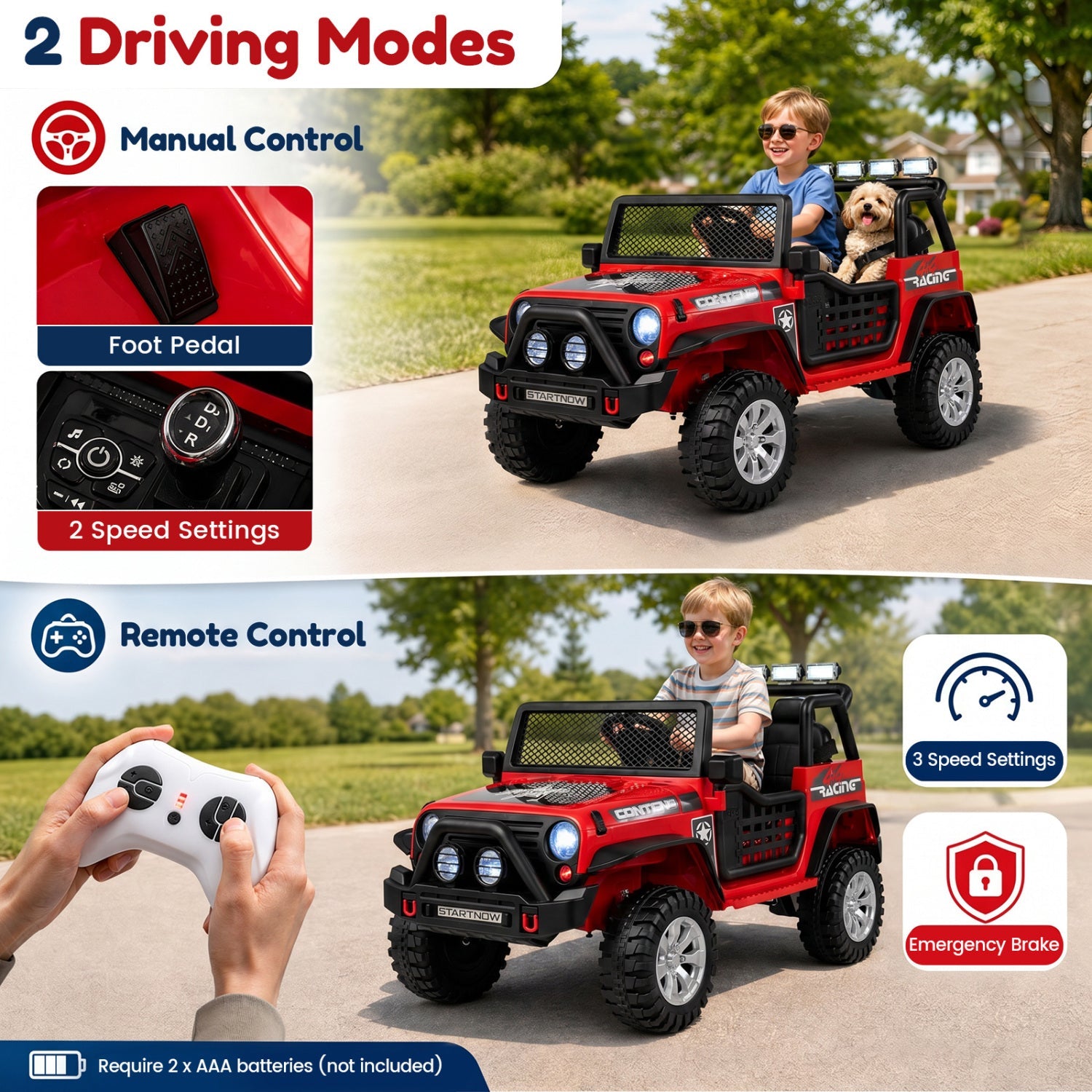 DirectDeals 12V red 2-seater ride-on car with remote control for kids on Tampa Home & Garden Store