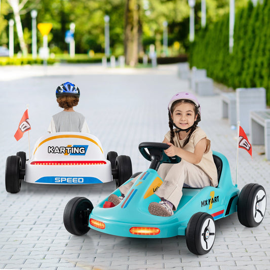 12V Electric Go Kart for Kids Race Toy with Remote Control and Music - Tampa Home & Garden Store