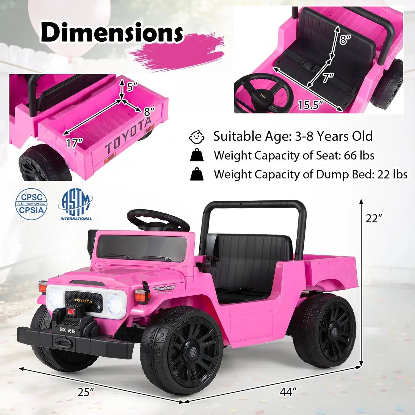 12V Electric Ride On Truck With Dump Bed