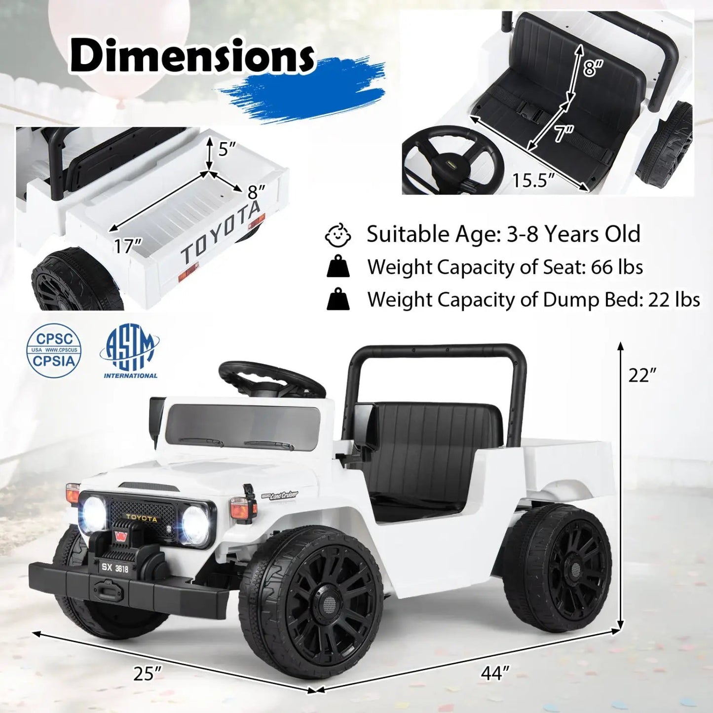 12V Electric Ride On Truck With Dump Bed