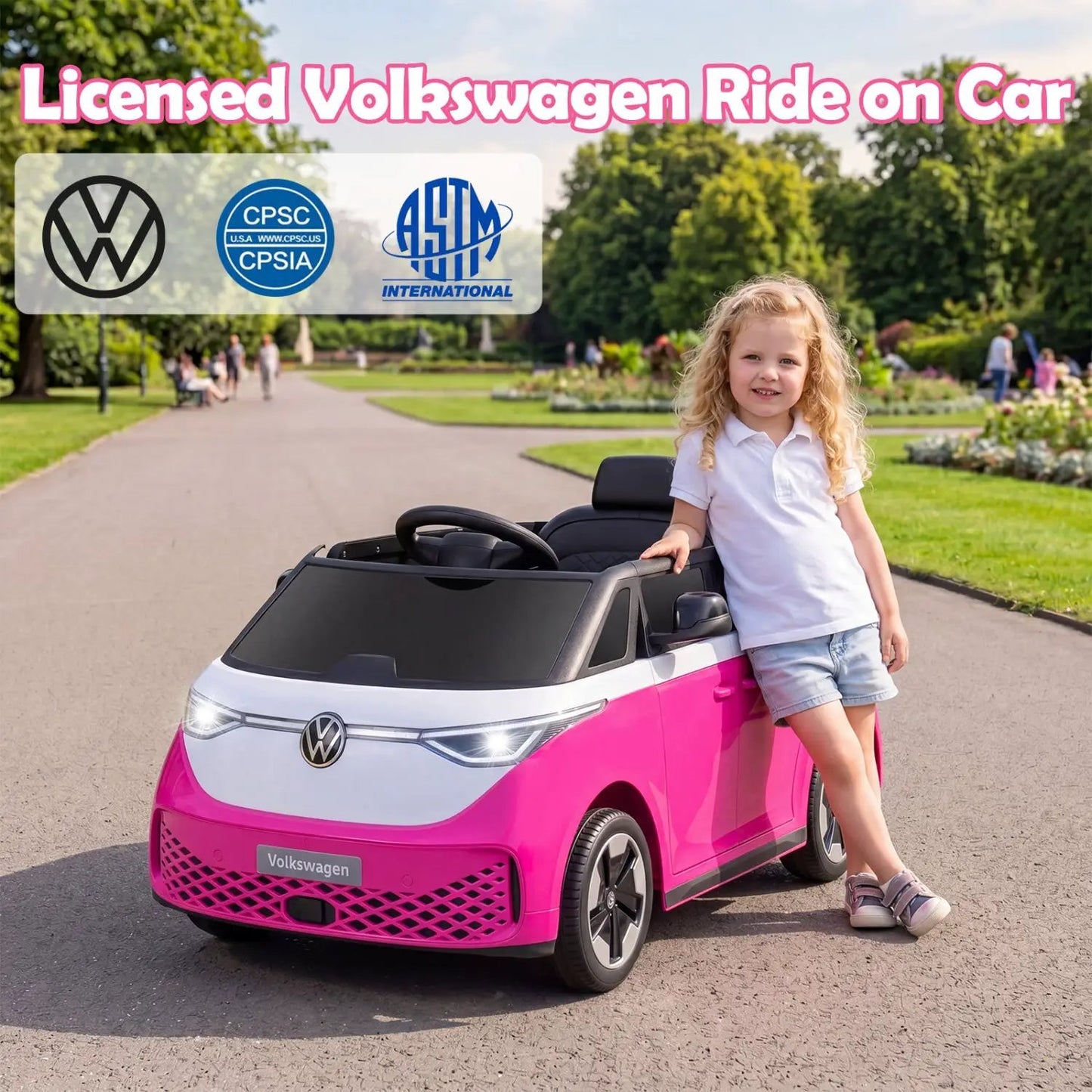 12V Electric Ride-On VW Bus with Remote and Music