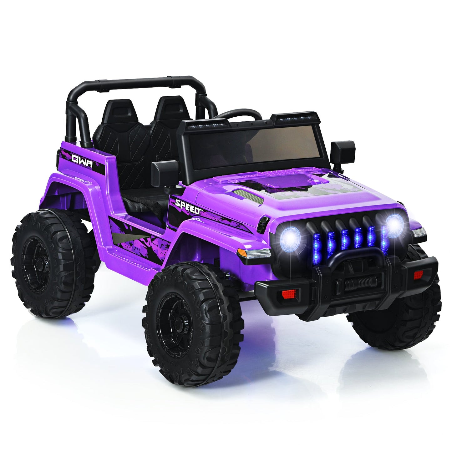 12V Kids Ride-on Jeep Car with 2.4 G Remote Control-Black & Green