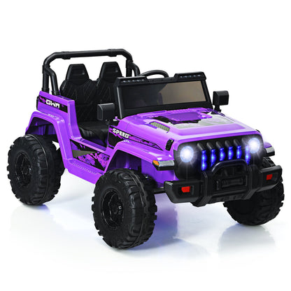12V Kids Ride-on Jeep Car with 2.4 G Remote Control-Black & Green