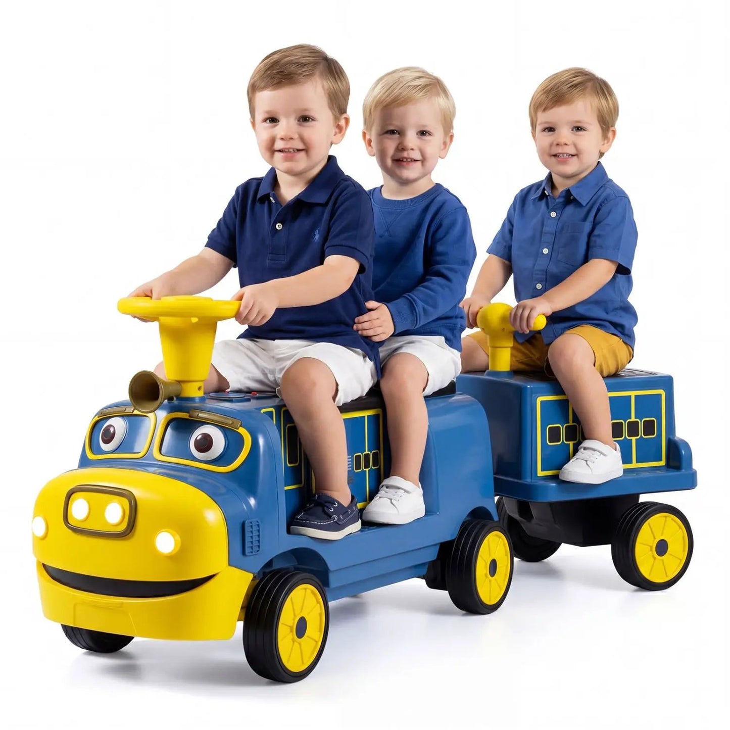 12V Kids Ride On Train 3 Seater With Carriage