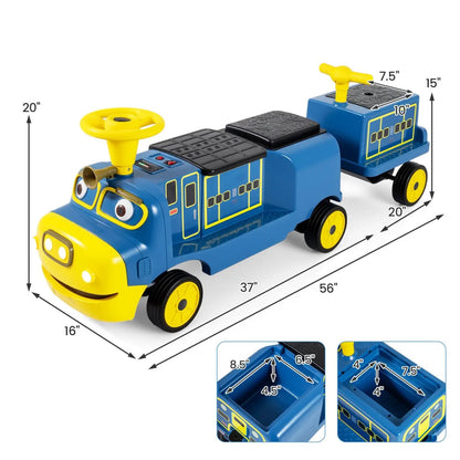 12V Kids Ride On Train 3 Seater With Carriage
