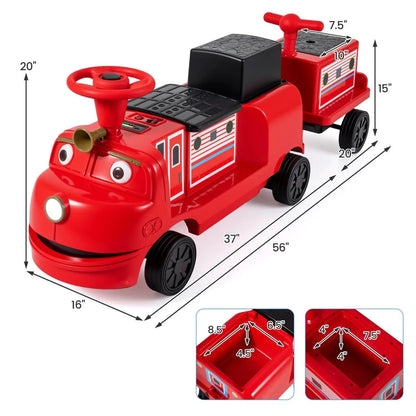 12V Kids Ride On Train 3 Seater With Carriage