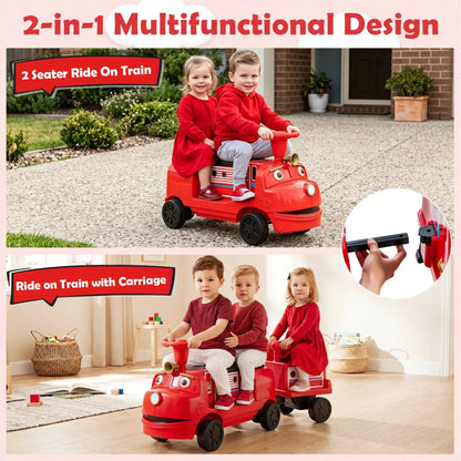 12V Kids Ride On Train 3 Seater With Carriage