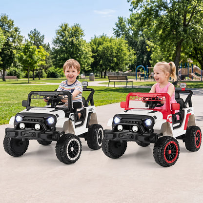 Ride-on toy trucks, two white and red 12V kids vehicles with remote control and 3 speeds on Tampa Home & Garden Store