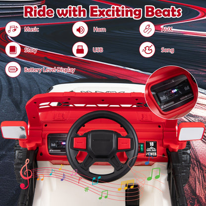 12V Kids Ride On Truck DirectDeals red toy with remote USB music panel battery display on Tampa Home & Garden Store