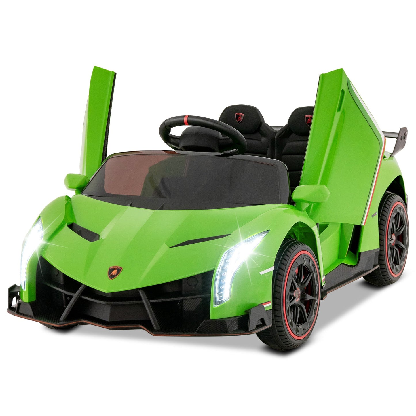 12V Licensed Lamborghini 4WD Kids Ride-on Sports Car with 2.4G Remote-Pink