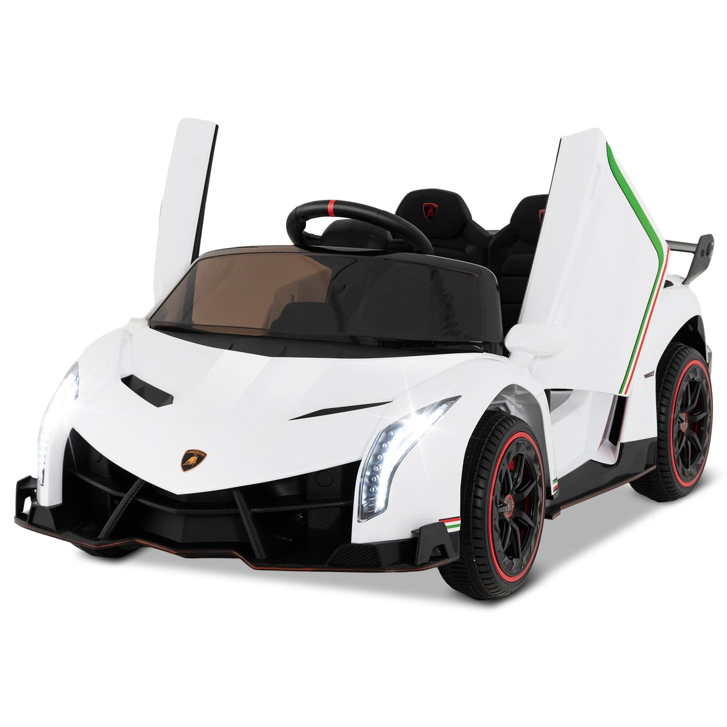 12V Licensed Lamborghini 4WD Kids Ride-on Sports Car with 2.4G Remote-Pink