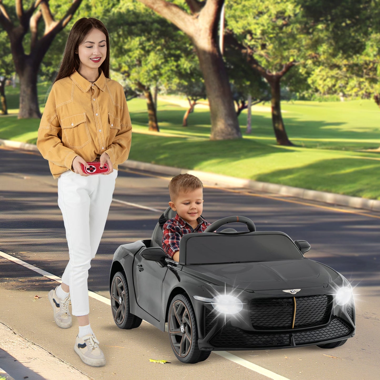 12V powered kids ride-on Bentley Bacalar car, licensed Bentley, black with remote, DirectDeals on Tampa Home & Garden Store