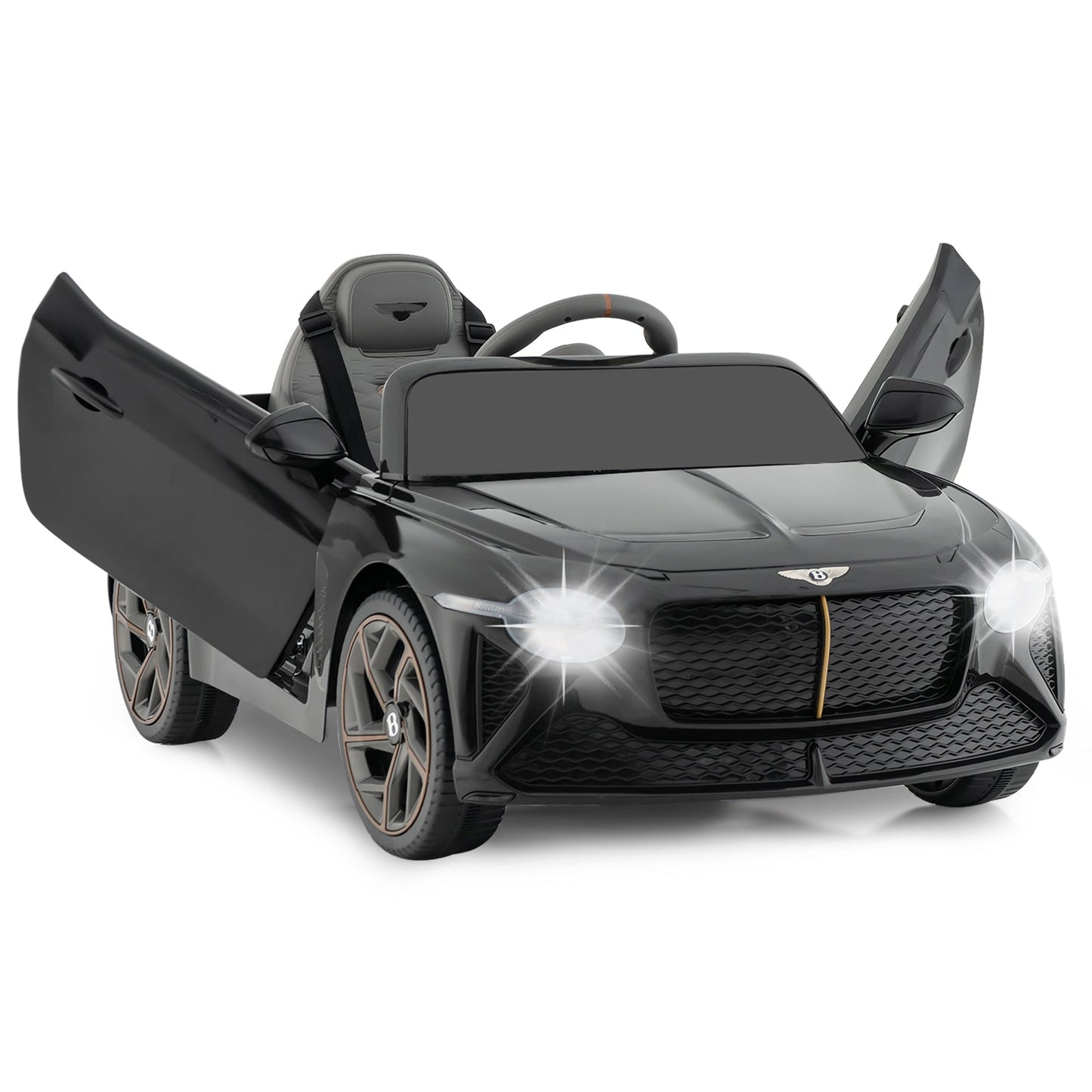 12V licensed Bentley Bacalar kids ride-on car, black exterior with gray interior DirectDeals on Tampa Home & Garden Store