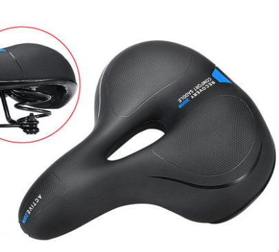 Stevvex unisex bicycle saddle with dual shock springs, memory foam padding, wide waterproof black on Tampa Home & Garden Store